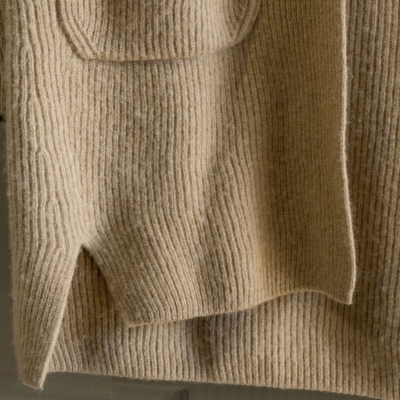 Gentle Herd Cardigan Cashmere Tan Beige Neutral Open Front Long Sleeve Sweater - Picture 6 of 8
